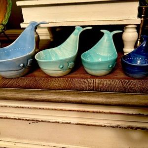 Anthropologie Stoneware Nesting Whale Tail Measuring set of 4, NWT